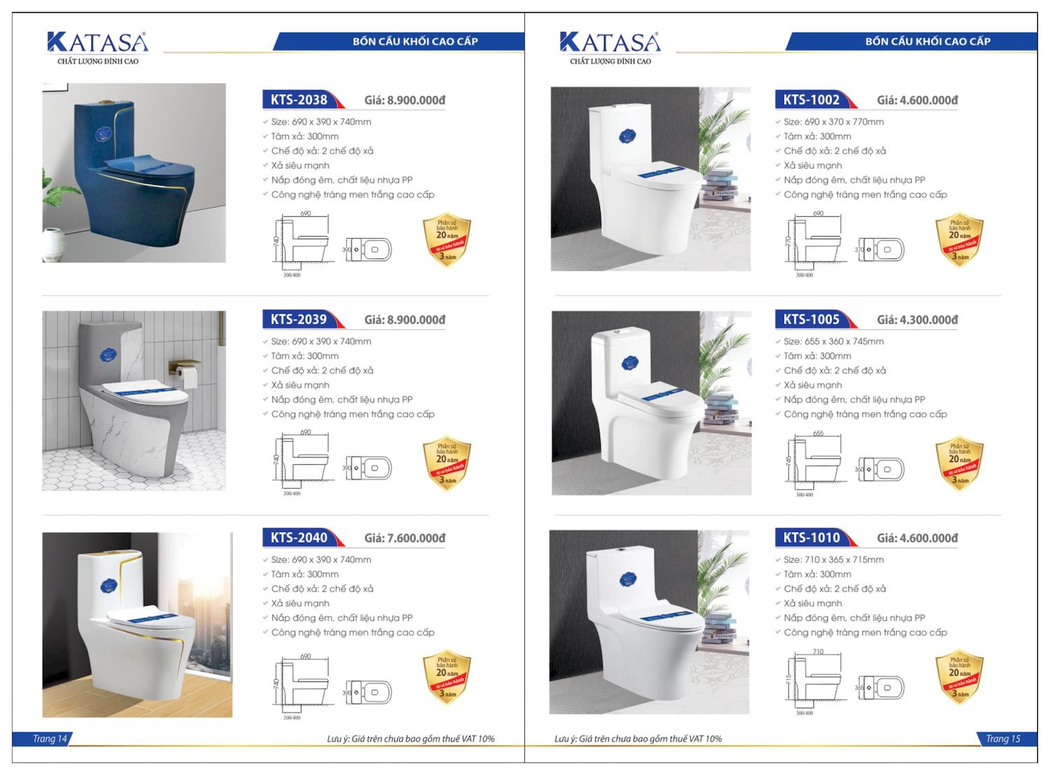 Thiết bị vệ sinh KATASA Catalogue và Bảng giá mới nhất /Page 